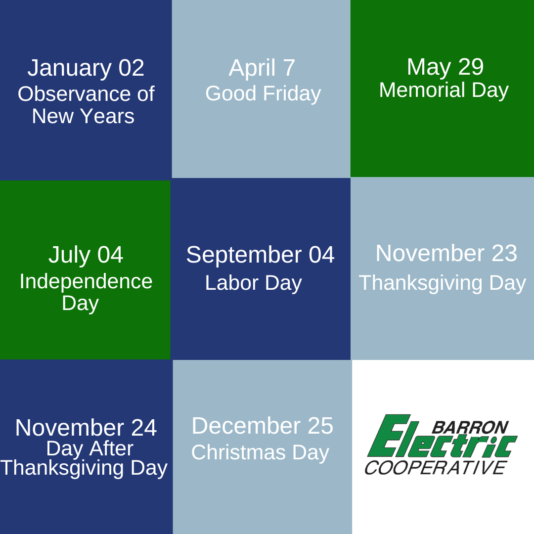 Holiday Closures